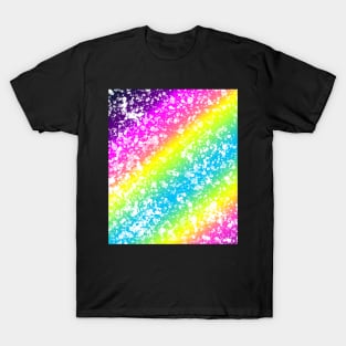 Diagonal Rainbow Pattern with splash T-Shirt